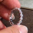 thumbnail image 3 of TAAPSEE JEWELS Heart Cut Diamond 14K White Gold Plated Full Eternity Women's Ring, 3 of 5