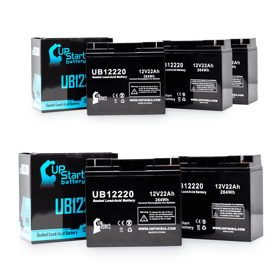 5x Pack - Compatible Amigo Mobility ValueShopper34 Battery - Replacement UB12220 Universal Sealed Lead Acid Battery (12V, 22Ah, 22000mAh, T4 Terminal, AGM, SLA)