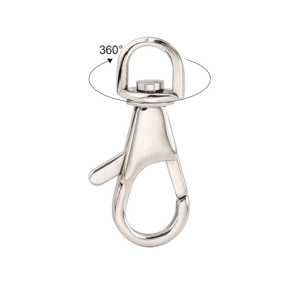 Resistant Polished 316 Surgical Stainless Steel Large Lobster Claw Swivel Clasps Swivel Snap Hooks Stainless Steel Color 35x17x4.5mm Hole: 6x8mm DIY
