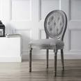 thumbnail image 2 of Industrial Country Cottage Farm Beach House Dining Kitchen Room Vintage Style Side Chair, Fabric, Light Grey Gray, 2 of 5