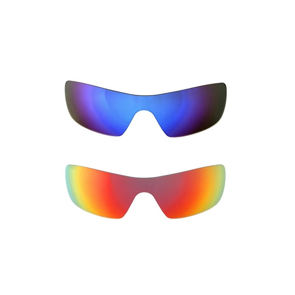 Walleva Polarized Fire Red   Ice Blue Replacement Lenses For Oakley Straightback Sunglasses