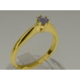 thumbnail image 2 of LBG British Made Classic 18k Yellow Gold Natural Tanzanite Womens Engagement Ring - 33 size options - Size 5.25, 2 of 7