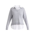 thumbnail image 5 of Time and Tru Women's Layered Look Sweater, Midweight, Sizes XS-XXXL, 5 of 5