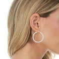 thumbnail image 2 of Floreo 14k White Gold 1.5mm x 30mm High Polish Round Tube Hoop Earrings, 2 of 3