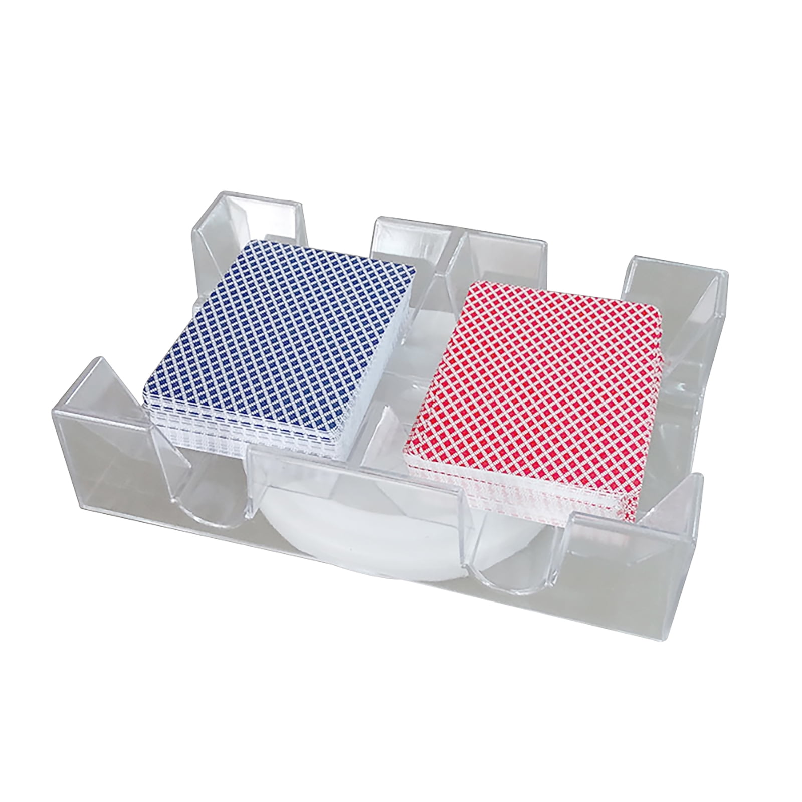 Revolving Dual Tray Holder for 2 Decks Playing Card Clear Plastic Canasta Gift for sale online 