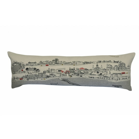 45" White New Orleans Daylight Skyline Lumbar Decorative Pillow