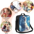 thumbnail image 5 of Xecao Clear Sky Blue Cat Print Lunch Bag - Durable, Double-Insulated Lunch Bag, Holds Lunch Box, Water Bottle, & Snacks,Leakproof Cooler Tote Bag, 5 of 7