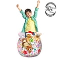 thumbnail image 3 of Birthday Storage Toy Bag Chair, Party Theme with Animals Elephants with Hearts and Balloons Colorful, Stuffed Animal Organizer Washable Bag, Large Size, Multicolor, by Ambesonne, 3 of 3