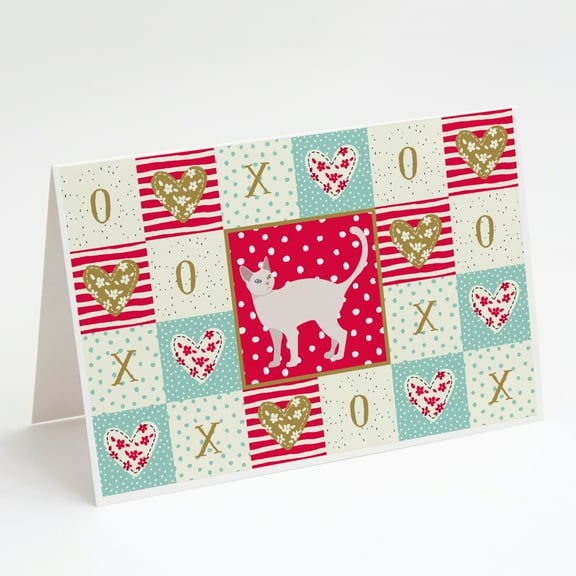 Khao Manee #2 Cat Love Greeting Cards and Envelopes Pack of 8