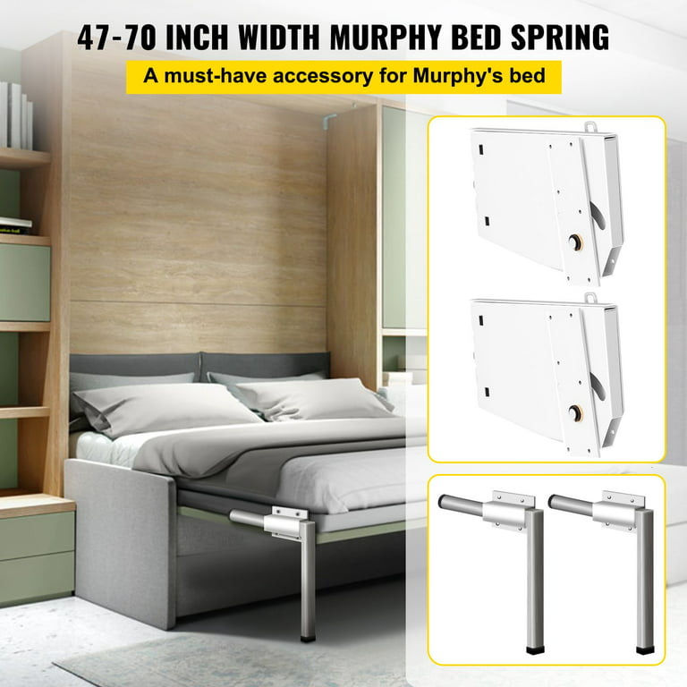 Murphy Bed Mechanism Kit Vertical Wall Bed, DIY Frame Hardware for Folding  Cabinet, Easy to Build Hidden Bed (King)