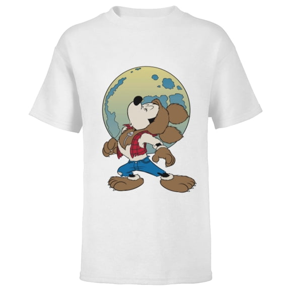 Disney Mickey Mouse Werewolf Halloween Costume - Short Sleeve T-Shirt for Kids - Customized-White