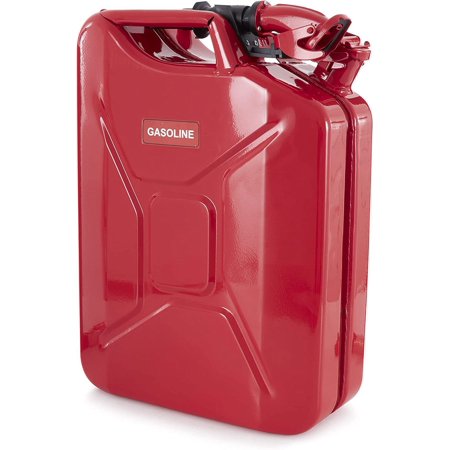 Wavian USA Authentic NATO Jerry Can and Spout System - Rust-Proof, EPA & CARB Compliant, Red, 20 Litre, Wavian 5 Gallon Gas Cans for Gasoline