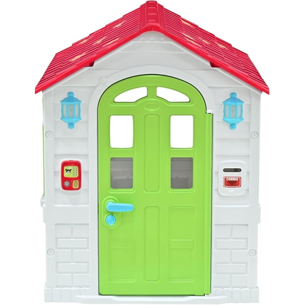 Casita Infantil de Juegos | Casita y Pizzeria para Niños | Play House 2 en 1 Unisex | Verde | De 2 a 7 Años, Espaciosa, Timbre con Luz y Sonido, Accesorios | Artículos para Niños