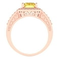 thumbnail image 4 of 2.78 ct Emerald Cut Simulated Yellow Diamond with Simulated Diamond Halo Accents 14K Rose Gold Womens Engagement Ring, 4 of 6