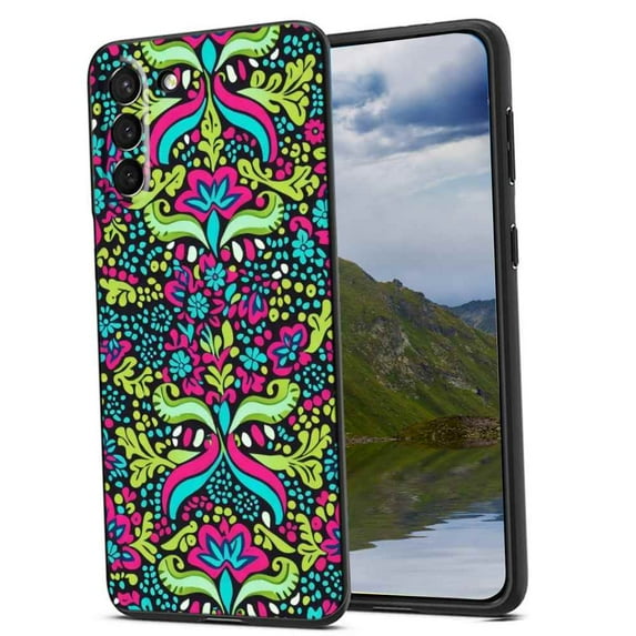 Mexican-Bohemian-Bright-Floral-Pattern-3 Phone Case, Degined for Samsung Galaxy S23 Case Men Women, Flexible Silicone Shockproof Case for Samsung Galaxy S23