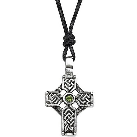 Celtic Cross Pewter Pendant on Adjustable Black Cord
