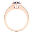 thumbnail image 4 of Clara Pucci 14K Rose Gold 0.76ct Tanzanite Halo Ring for Women, 4 of 7