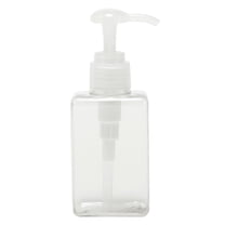 Unique Bargains 1 Pc Simple Square Soap Pump Dispenser for Bathroom Laundry Rooms Clear 100ml
