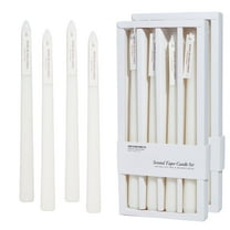 Taper Candles 10'' Colored Candle Sticks Set of 8 | Vanilla Cream Scented, Natural Soy Wax | Home Decor Kitchen Decor Wedding Decorations (Natural White)