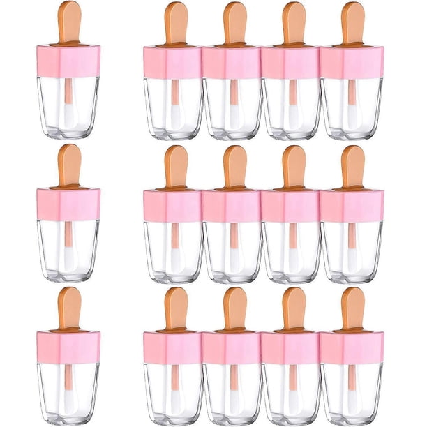 15 Pieces Lip Gloss Empty Containers Ice Cream Lip Gloss Tubes Refillable Lip Balm Gloss Tube Bottles for Women Girls DIY Cosmetics