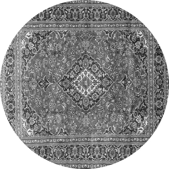 Ahgly Company Indoor Round Medallion Gray Traditional Area Rugs, 3' Round