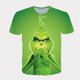 thumbnail image 3 of Venta caliente de camiseta de niño monstruo verde navideño impresión 3d moda de moda impresa manga corta, 3 of 5