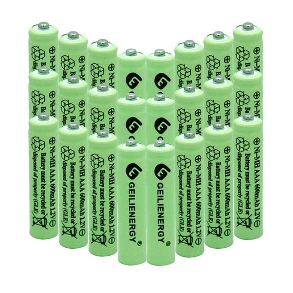 24 Pack Rechargeable AAA Batteries 1.2V NiMH, High Capacity Low Self-Discharge Triple a Solar Battery