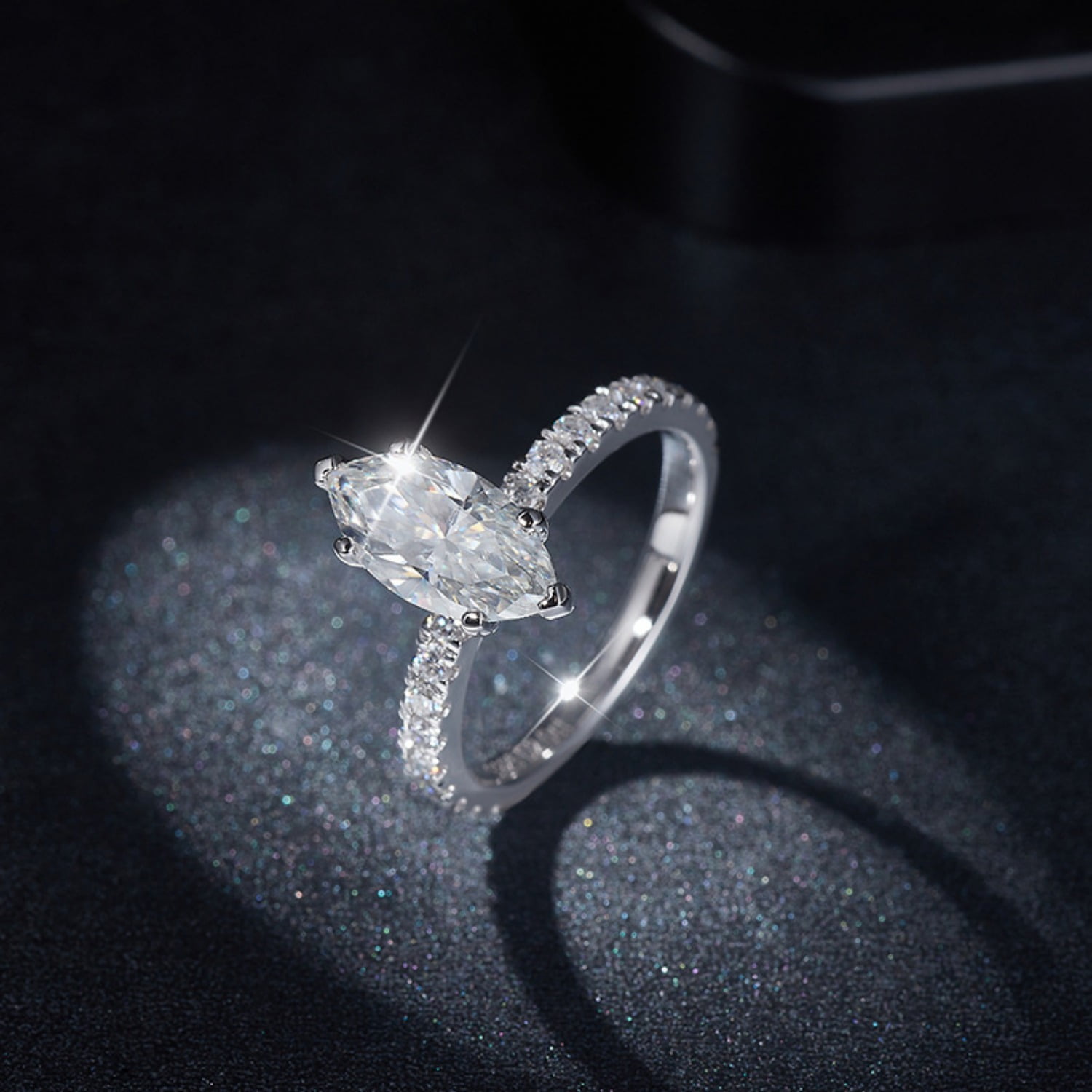 2ct 18K Gold Moissanite Rings for Women D Color VVS1 Moissanite Engagement Rings jewelry Marquise Cut S925 Sterling Silver Rings Women Diamond Rings with Certificate