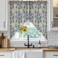 thumbnail image 3 of Swag Valance Curtains for Windows, Purple Hydrangea Light Filtering Kitchen Curtains with Rod Pocket, Spring Floral Elegant Pastoral Vintage Window Treatment Valances for Living Room, 28x36 - 2 PCS, 3 of 9