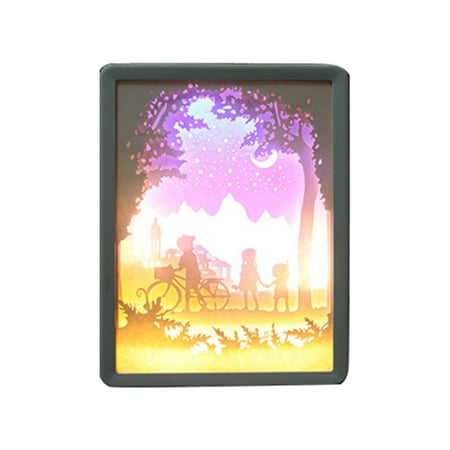 

LBECLEY Stairway Lighting Modeling Carving 3D Lamp Paper and Shadow Lamp Light Day Valentine s Night Lights Lamps for Girls B One Size