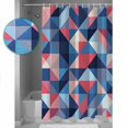 thumbnail image 4 of Blue Pink Abstract Shower Curtain, 60" x 72", Geometric Modern Art Waterproof Bathroom Curtain Washable Shower Curtain Set with 12 Hooks, 4 of 6