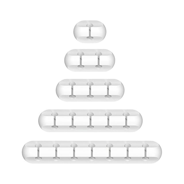 Paquete de 5 Cables de Silicona Sujetacables Adhesivo Fijo TUNC Blanco Sencillez
