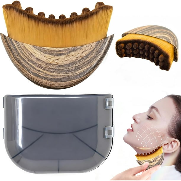 LEPIAOPIAO Cepillo facial para contorno linfático mejorado, cepillo de drenaje linfático, masajeador de drenaje linfático seco, diseño ergonómico que se adapta a la piel con precisión.