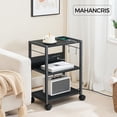 thumbnail image 2 of Mobile Printer Cart Printer Stand with Storage Rolling Cart with Power Outlets and USB Ports Home Printer Table with Hooks for Office Living Room PTHBE, 2 of 9