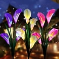 thumbnail image 2 of Solar Outdoor Garden Waterproof Stake Lights with 4 Calla Lily LED Flowers for Home Garden, Patio, Christmas Decoration (Red,2PCS), 2 of 7