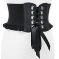 thumbnail image 5 of CBGELRT Womens Belts Punk Lace-up Tied Black Leather Belts for Dresses Coats Blouse Retro Waist Cinch Belt Wide Waistband, Black, 5 of 7