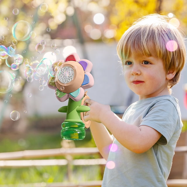 Toys Games Kids,Christmas Decorations,Baby Toys Clearance, Makers Sunflower Automatic Machine Portable Wireless LED Maker with Dancing Function for Parties Picnics Beach Bath + Liquid 130ml