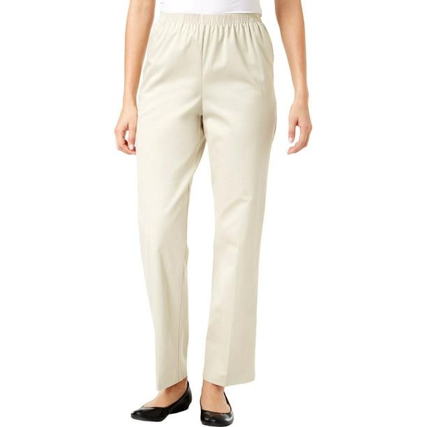 Alfred Dunner - Alfred Dunner Womens Flat Front Elastic Waist Casual ...
