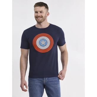 Cotton Soul Marvel Shield Logo Uomo Felpa con cappuccio, Marina Militare, M