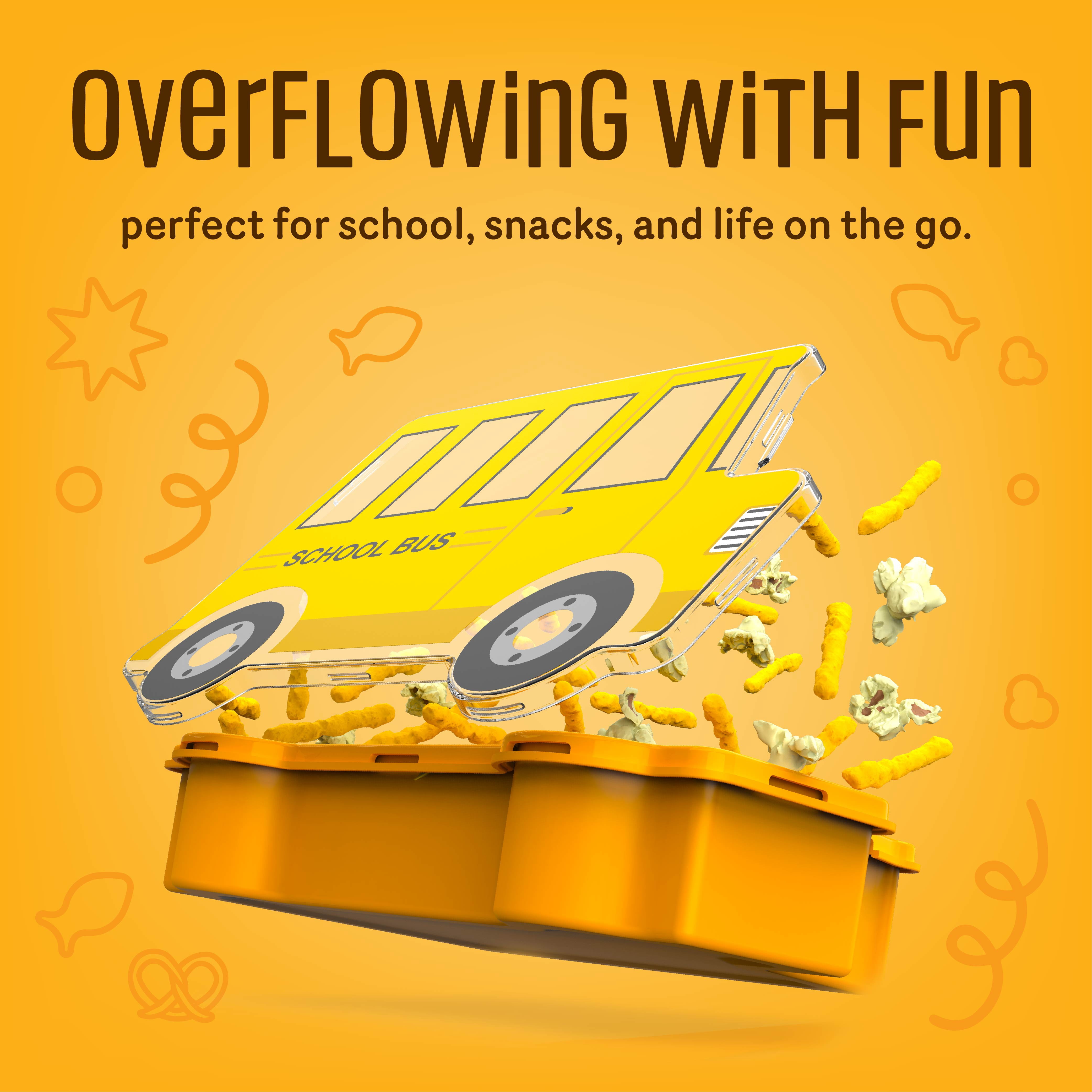 COOK WITH COLOR Lunch Box Container, 8-Grid Snack Box, School Bus Theme