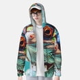thumbnail image 2 of Balery Stylish Sunglasses Iguana Sudadera ligera de manga larga con capucha y protección solar UPF 50+ para hombre y mujer, ideal para pesca y running-X-Large, 2 of 7