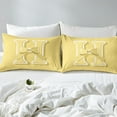 thumbnail image 4 of Erosebridal Yellow Bowknot Sheet Set Twin, Initial Letter H Bedding Sets Twin Size, Cartoon Monogrammed Reversible Twin Sheet Sets, Breathable Bedroom Decorative, 3 Pieces, 4 of 7