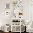 thumbnail image 1 of Hall Tree, Coat Rack Freestanding with Mesh Doors, Entryway Bench Coat Rack with Hooks & Storage Shelf for Entryway Bedroom and Mudroom, 1 of 8
