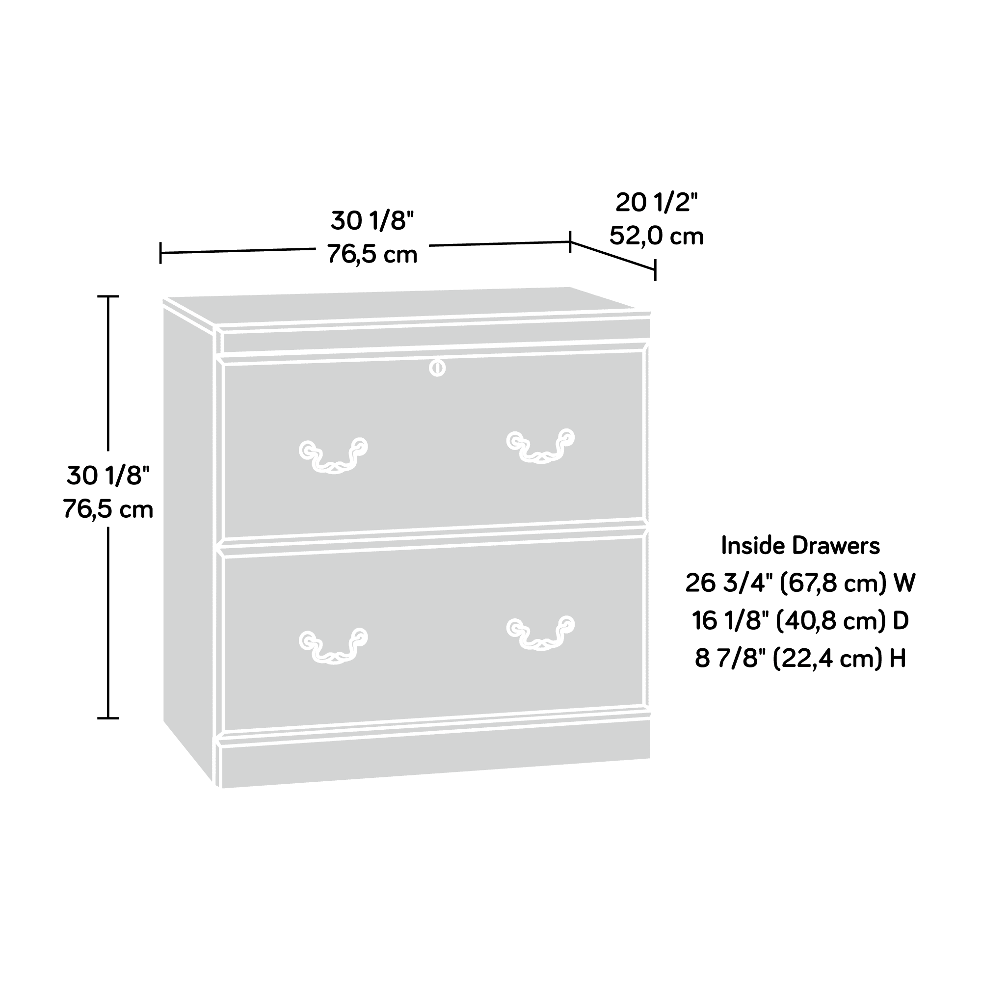 Heritage Hill Two Drawer Lateral File 30 W Classic Cherry