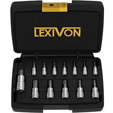 Lexivon Torx Bit Socket, Chrome Finish with Premium S2 Alloy Steel, 13 Pieces