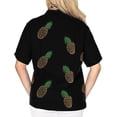 thumbnail image 2 of HAPPY BAY Women's Casual Solid Hawaiian Short Sleeve Blouse Shirt V Neck Blouses Button Up Dress Tops Tee Shirts for Women S Squid Ink_AD589, 2 of 3