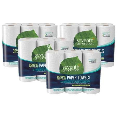 Seventh Generation Paper Towels 100% Recycled Paper 2-ply 6-Count (Pack of 4) Seventh Generation Paper Towels 100% Recycled Paper 2-ply 6-Count (Pack of 4)