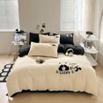 thumbnail image 1 of Cute Panda 100% Cotton Bedding Set Kawaii Embroidered Duvet Cover Bed Sheets Set Flat/Fitted Sheet Bed Linen Pillowcase for Kids, 1 of 7