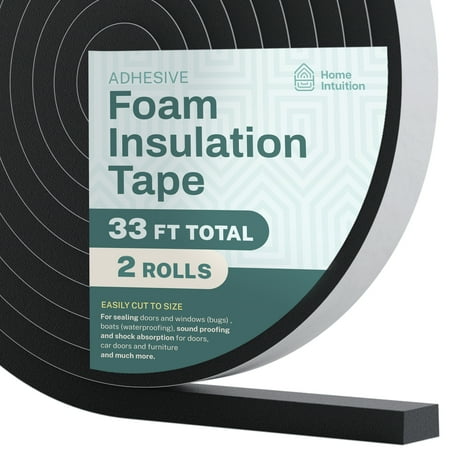 

33 3/16 x 3/8 Self Stick Weather Stripping Seal for Doors and Windows High Density Foam Insulation Black