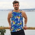 thumbnail image 6 of Gukieu Sharks Skateboarding With Palm Print Men's Quick Dry Fitness Vest, Round Neck Sleeveless Fitness Bodybuilding Top-XX-Large, 6 of 7
